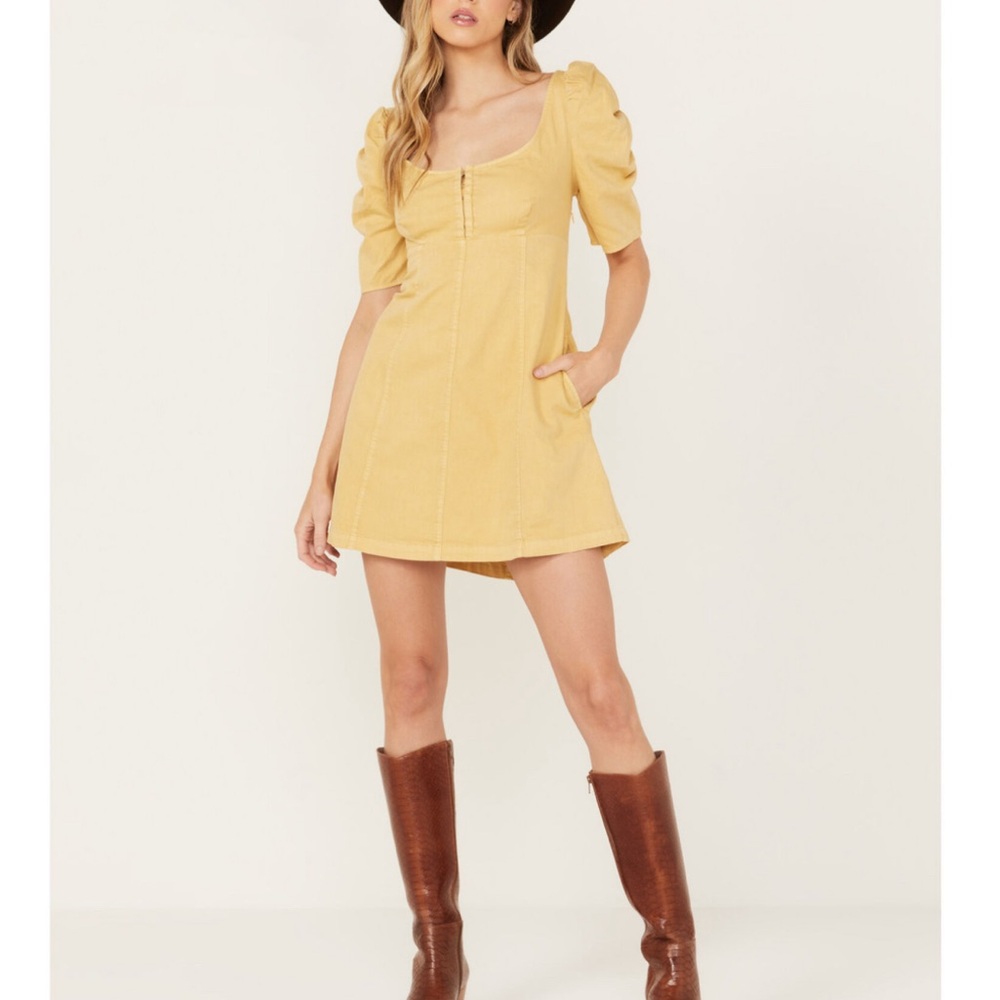 FREE PEOPLE WOMEN'S CHEYENNE DENIM MINI DRESS